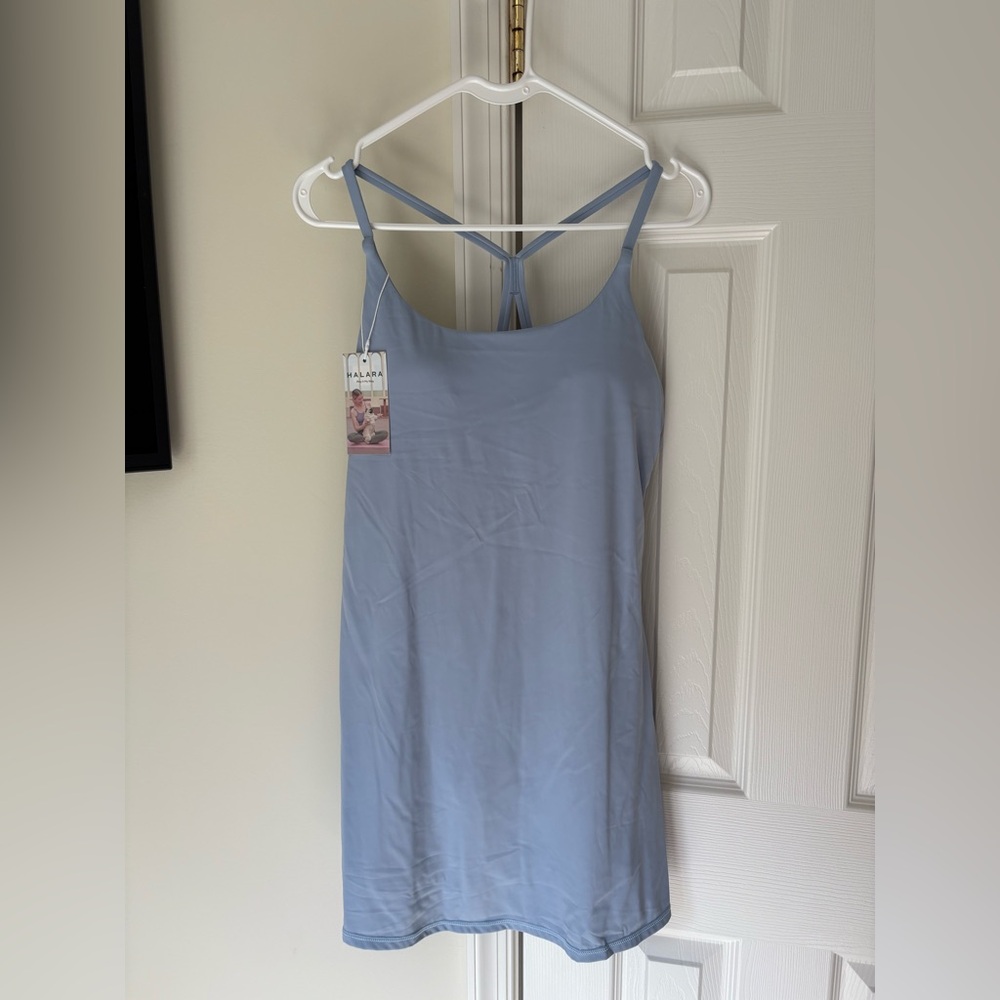 Halara Light Blue Everyday Mini Sporty Dress – Size M, Built-In Shorts & Bra, NW